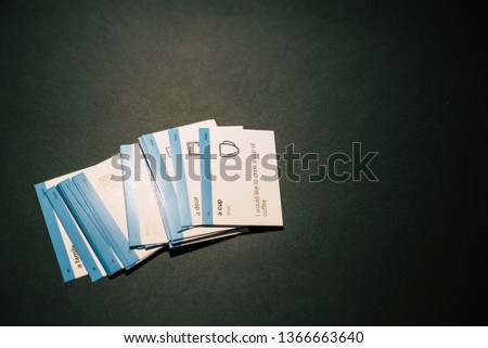Cards for learning English on a black background.