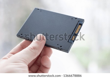 solid state drive ssd at light abstract background. empty.