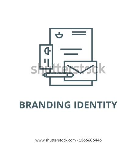 Branding identity line icon, vector. Branding identity outline sign, concept symbol, flat illustration Royalty-Free Stock Photo #1366686446
