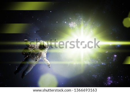astronaut perform space mission in front of the sun, elements of this image furnished by nasa