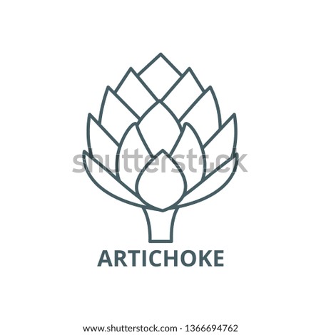 Artichoke line icon, vector. Artichoke outline sign, concept symbol, flat illustration Royalty-Free Stock Photo #1366694762