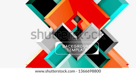 Glossy arrows geometric background, vector techno or business design template