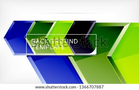 Abstract glossy techno arrows background, vector illustration