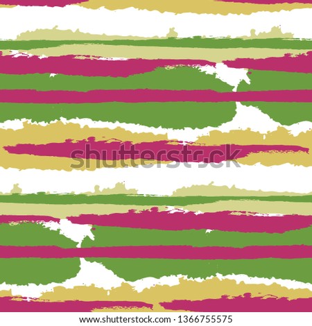 Grunge Stripes. Painted Lines. Texture with Horizontal Brush Strokes. Scribbled Grunge Rapport for Sportswear, Fabric, Cloth. Rustic Vector Background