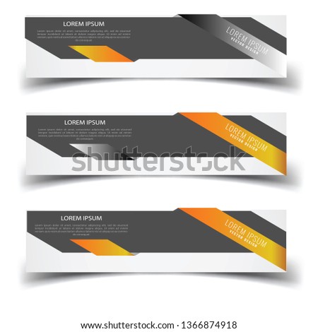 Vector abstract banner design web template. Abstract geometric design banner web template on white background. Header footer Web Design Elements. Collection of web banner template - Vector set - eps10