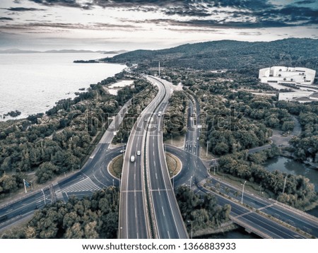 China's Jiangsu Province, the city's highway interchange, aerial photographs