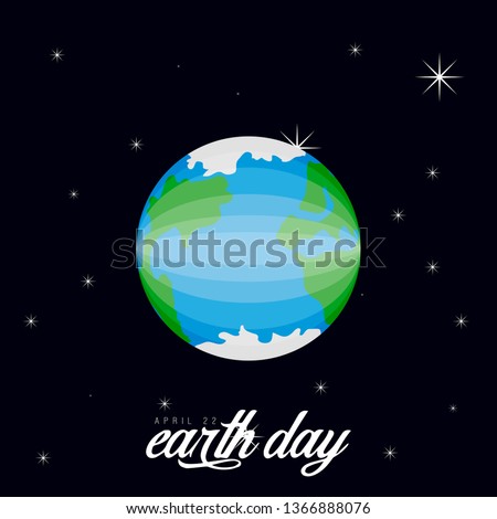 Earth on a space background. Earth day. Vector illustration design