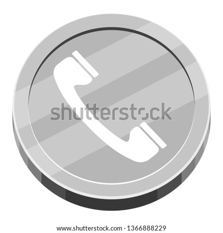 3d app button with a telephone icon. Vector illustration design