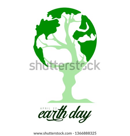 Tree with an Earth shape. Earth day. Vector illustration design