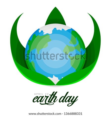 Earth on a blossom flower. Earth day. Vector illustration design