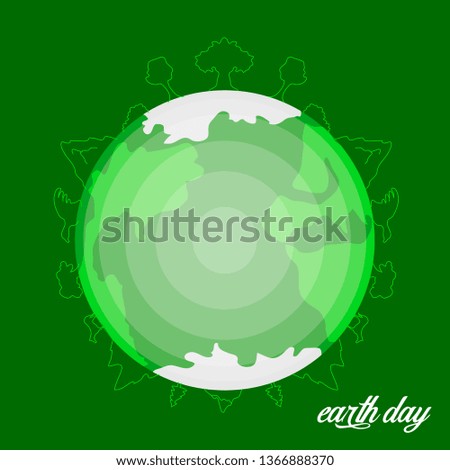 Earth with trees. Earth day . Vector illustration design