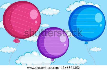 A balloon note template illustration