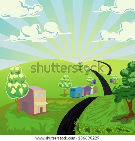 nature landscape vector illustration