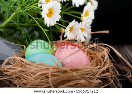 easter and colored eggs