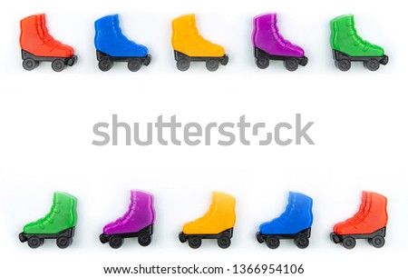 Colorful roller skates, Quad skates, isolated on a white background Text space