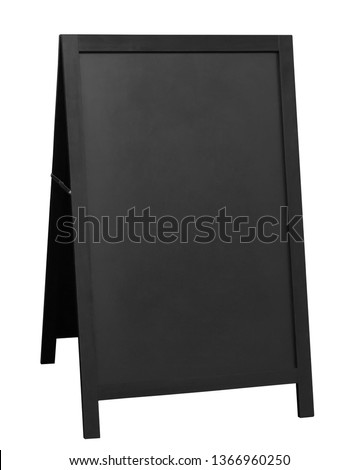 Sandwich Chalk Board Sidewalk Chalkboard Restaurant Cafe Menu Board or Frame Sign mockup or mock up template isolated on white background including clipping path.