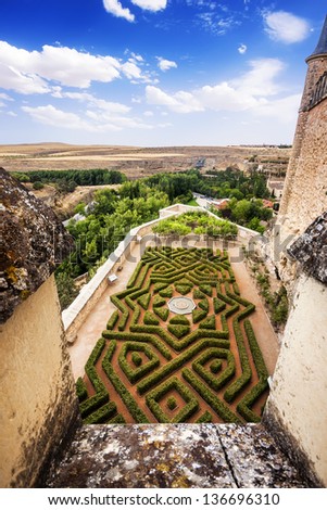 Garden of the Alcazar of Segovia, Castilla y Leon, Spain