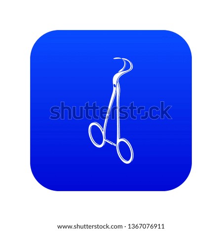 Towel forceps icon blue vector isolated on white background