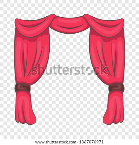 Curtain on stage icon in cartoon style isolated on background for any web design 