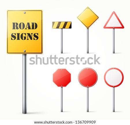 Set of road signs eps10 vector illustration