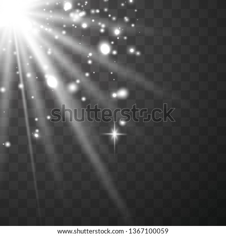 Glowing sunlight isolated on transparent background. Vector eps10
