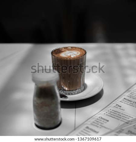 Coffee Latte with sugar stock