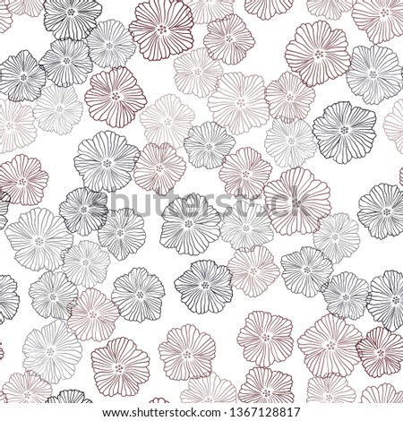 Dark Red vector seamless doodle background with flowers. Doodle illustration of flowers in Origami style. Design for wallpaper, fabric makers.