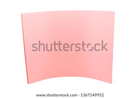 A3 pink paper sheet on white background