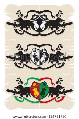 Coat of arms with the dragon, 12, vector