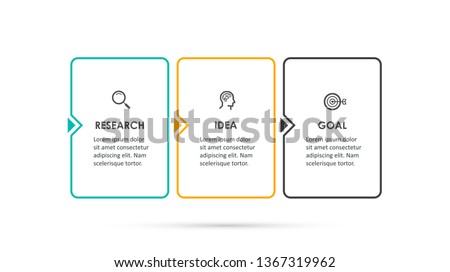 Business Infographic template. Thin line design with icons and 3 options or steps. Royalty-Free Stock Photo #1367319962