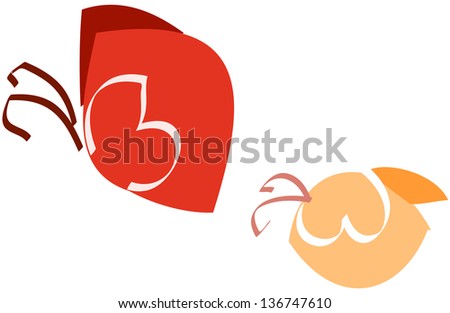 Vector illustration of two butterflies