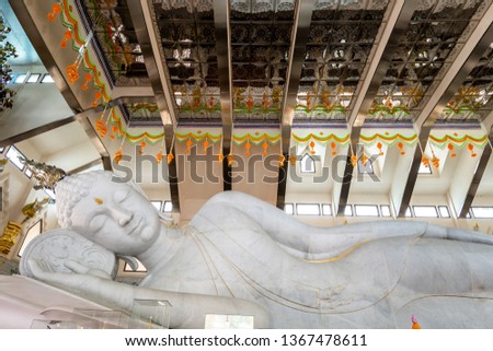 Thailand biggest white marble nirvana buddha , Udon Thani Thailand