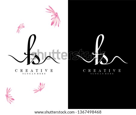 creative script letter fs, sf logo design vector