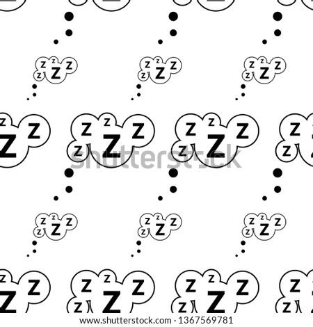 Sleep Zzz Icon Seamless Pattern, Sleep Zzz Sign Vector Art Illustration