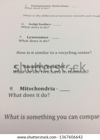 Middle school science homework