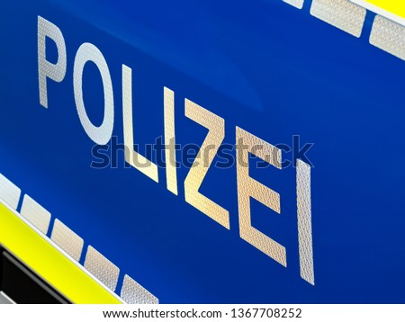 Polizei sign on a Police car