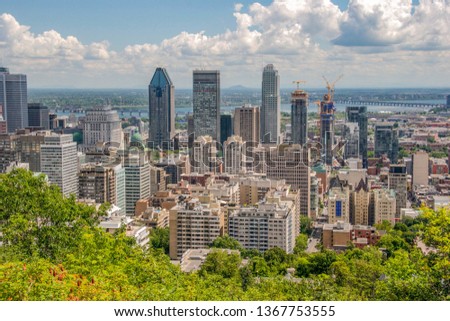 A view of downtown Montreal from the tallest point on Mt. Royal.