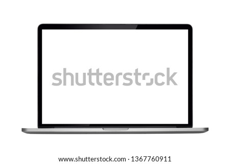 Isolated Laptop or notebook with clipping path , Computer display with blank screen on a transparent background