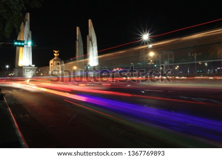 Road of Light At the Democracy Monument in the Night