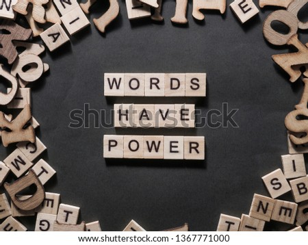 Words Have Power, business motivational inspirational quotes, words typography lettering concept Royalty-Free Stock Photo #1367771000