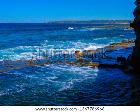 Australia. Waves in Ocean baths of Newcastle