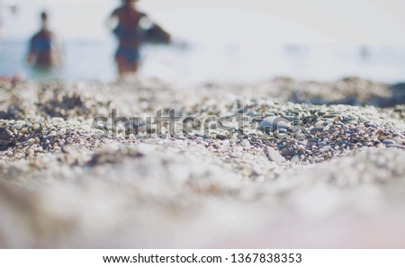 Macro pebbles photo near the sea