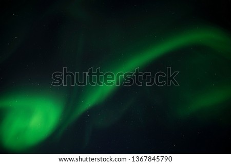 Aurora borealis Green in Murmansk, Russia.