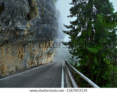 Italian Alps-view of the path Via del Ponale near lake Garda