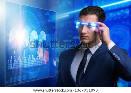 Businessman in virtual trading concept