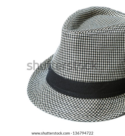 Retro male hat isolated on white background