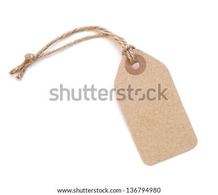 Brown tag isolated on white background