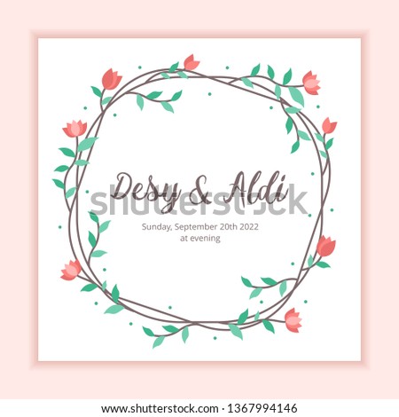 Floral Frame Background Wedding Template For Invitation