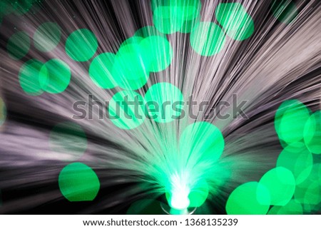Abstract, intentionelly defocused lights on optical fibres , technology background image