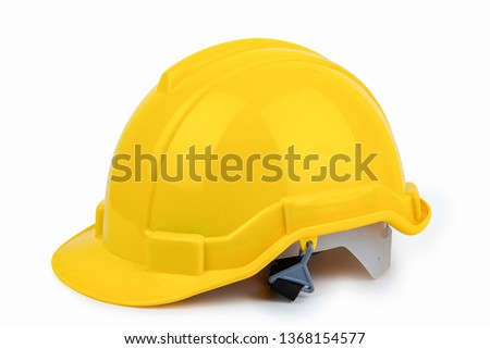 Yellow safety helmet isolate on white background with clipping Path.equipment safe for engineer or technician in work concept.
 Royalty-Free Stock Photo #1368154577